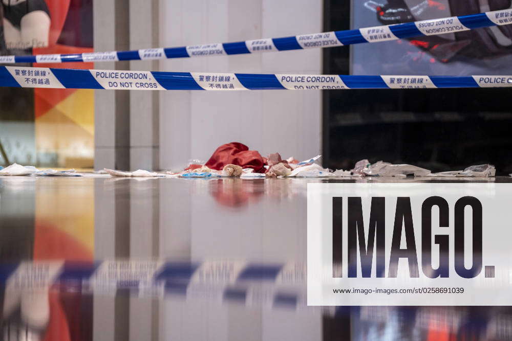 Hong Kong Shopping Mall Stabbing Blood And First Aid Materials On The ...