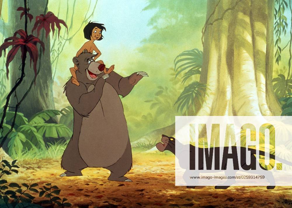 THE JUNGLE BOOK, from left: Baloo (voice: Phil Harris), Mowgli (voice ...