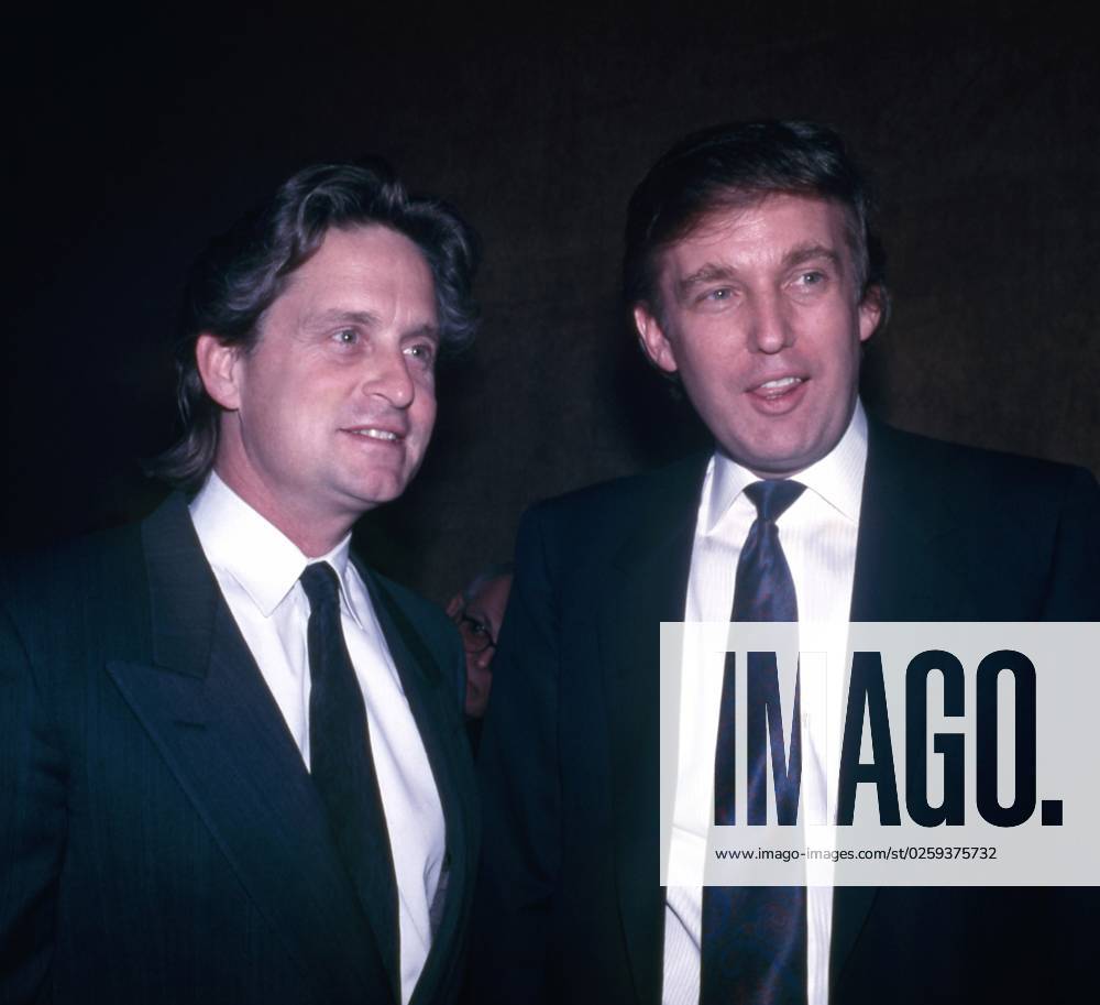 Michael Douglas with Donald Trump, circa 1970s. Photo Oscar Abolafia