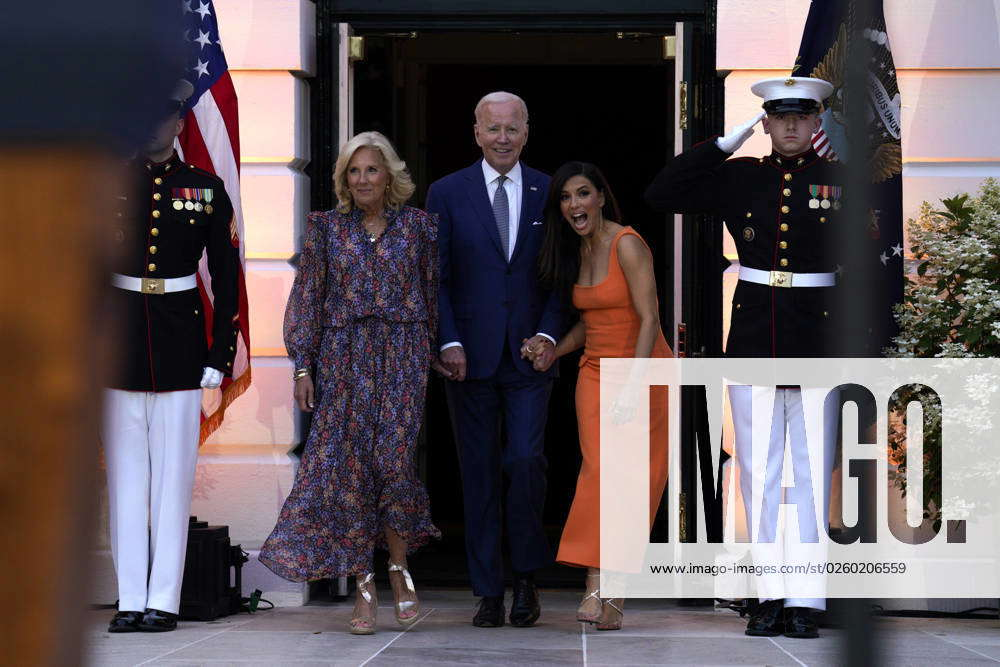 United States President Joe Biden And Eva Longoria At A Screening Of The Film Flamin Hot On The