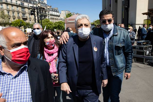 Personalities during the Sarah Halimi gathering - Paris French singer ...