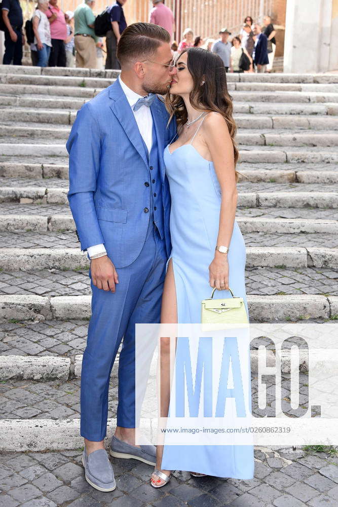 Lazio footballer Ciro Immobile and his wife Jessica Melena on the