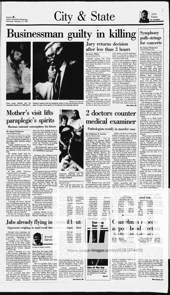 News: Austin American-Statesman Articles and Headlines Feb 14, 1987 ...