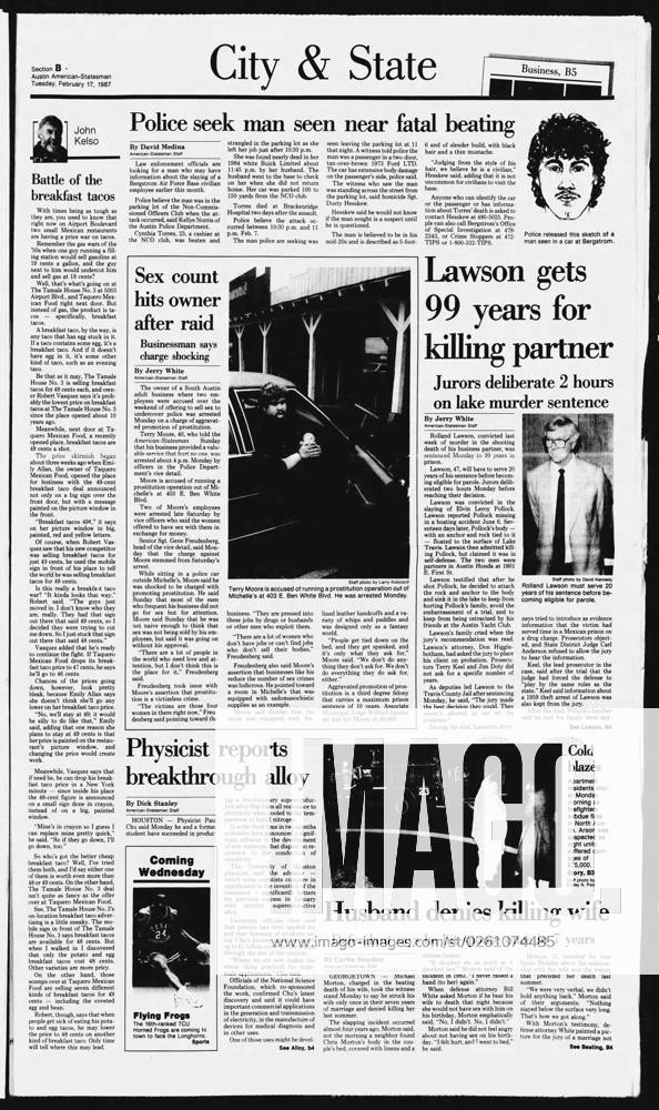 News: Austin American-Statesman Articles and Headlines Feb 17, 1987 ...