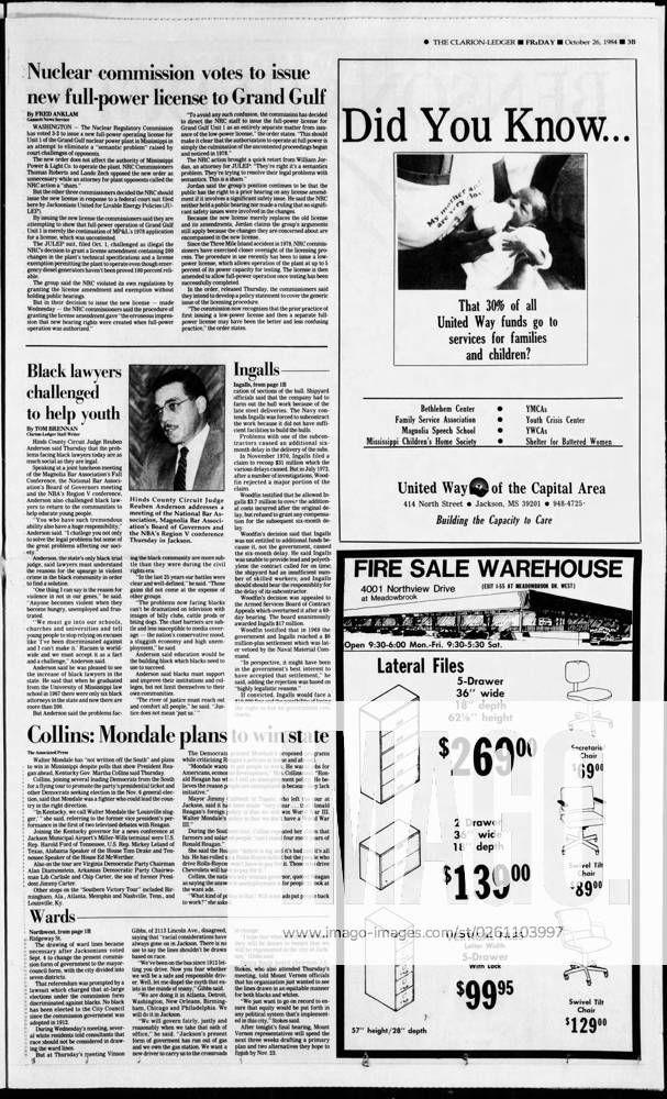 News: Judge Reuben Anderson headlines Oct 26, 1984; Jackson ...