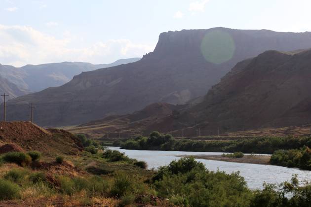 June 21, 2023, Jolfa, East Azerbaijan, Iran: A view of the Aras River ...