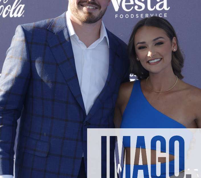Gavin Lux and Molly O'Boyle attend the Los Angeles Dodgers News