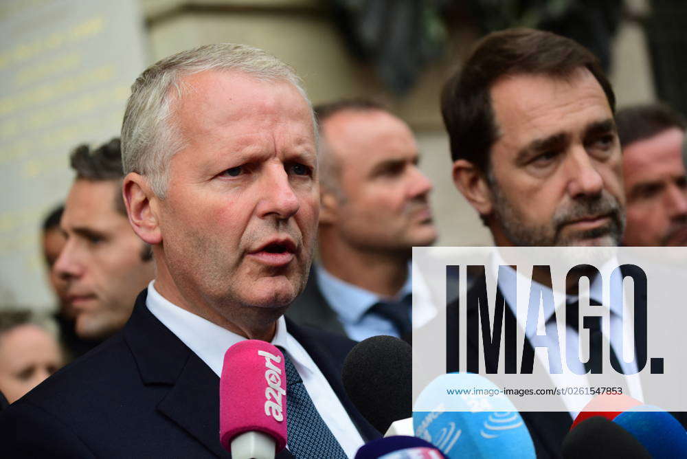 Knife attack - Paris French Interior Minister Christophe Castaner and ...