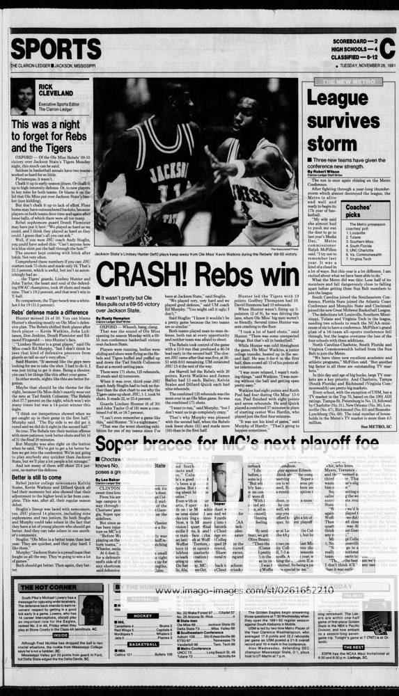 News Clarion Ledger Headlines Nov 26, 1991; Jackson, MS, USA; A