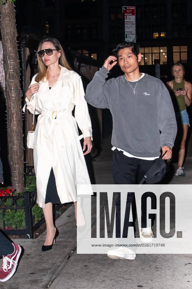 Angelina Jolie dines with her three children in NYC Soho. Featuring ...