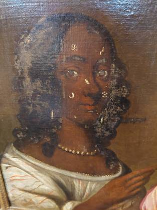 A rare 17th century British painting featuring a black woman will