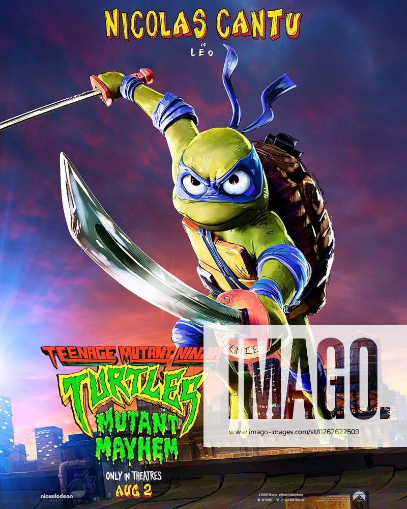 TEENAGE MUTANT NINJA TURTLES: MUTANT MAYHEM, US character poster, Leonardo ( voice: Nicolas Cantu