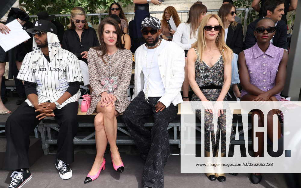 Photo : Charlotte Casiraghi, Kendrick Lamar, Vanessa Paradis et Lupita  Nyong'o - Front row du défilé de mode Chanel collection Haute Couture  Automne-Hiver 2023-2024 lors de la Fashion Week de Paris. Le