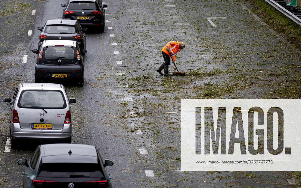 OUTSIDE - Storm damage on the A9 motorway. Due to the first summer ...