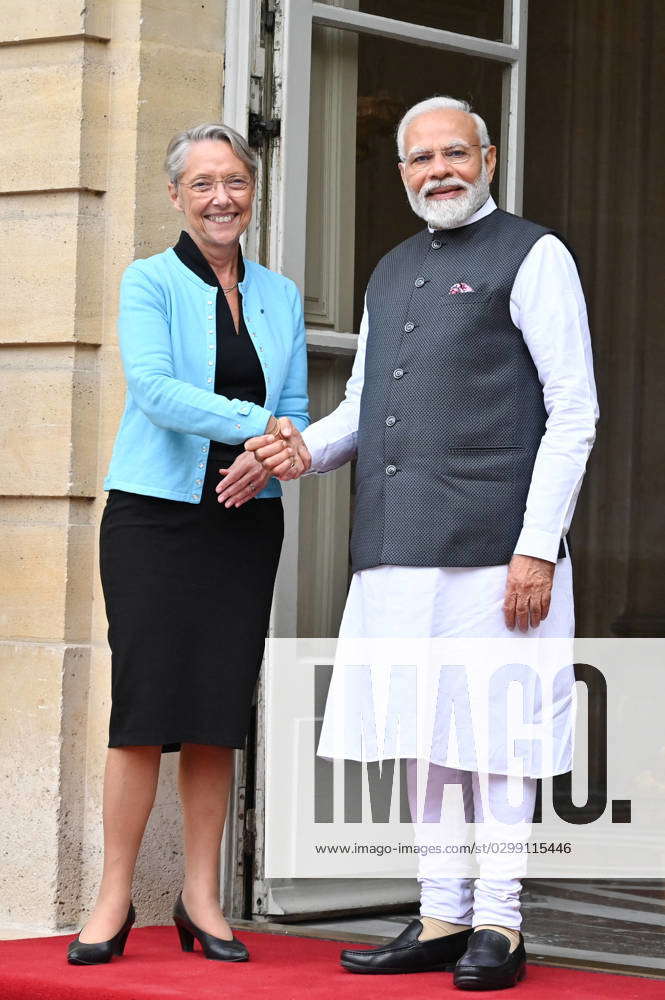 French PM Meets Her Indian Counterpart Narendra Modi Paris French Prime Minister Elisabeth Borne