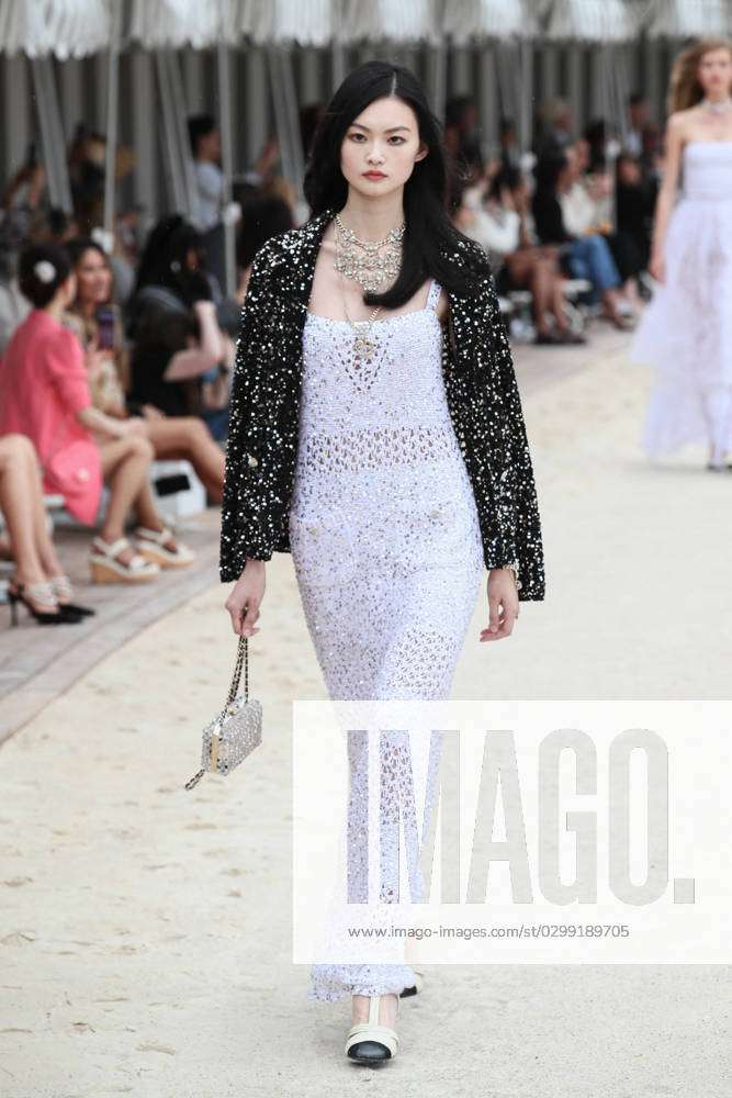 Chanel Cruise Collection 2022-23 - Runway - Monaco A model walks the runway  during Chanel Cruise