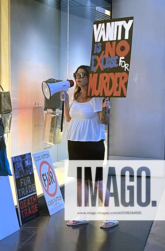PETA protests at Louis Vuitton store in Miami Design District