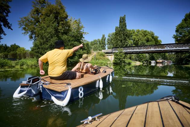 Electric boat, boat trip on the Canal Charles Quint and the river Doubs ...