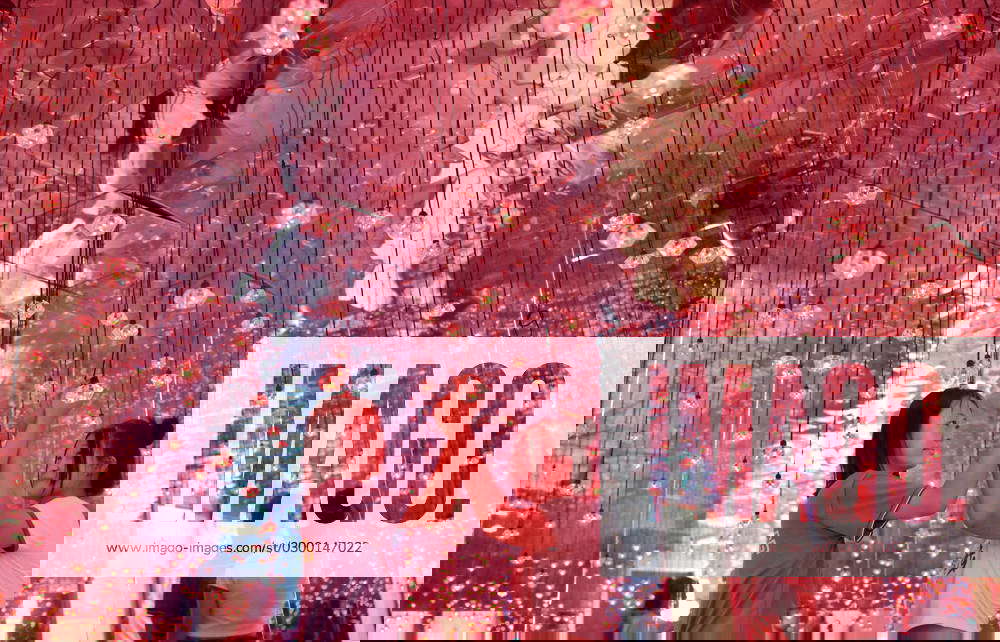 Tourists Enjoy A Light Show in Zhangjiakou Tourists enjoy a light show