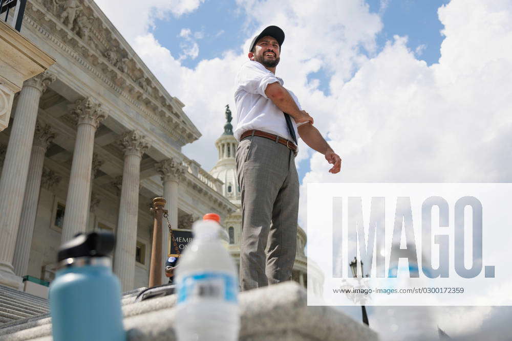 Congressman Casar Leads Thirst Strike At Us Capitol Us Representative Greg Casar D Tx Is Seen 