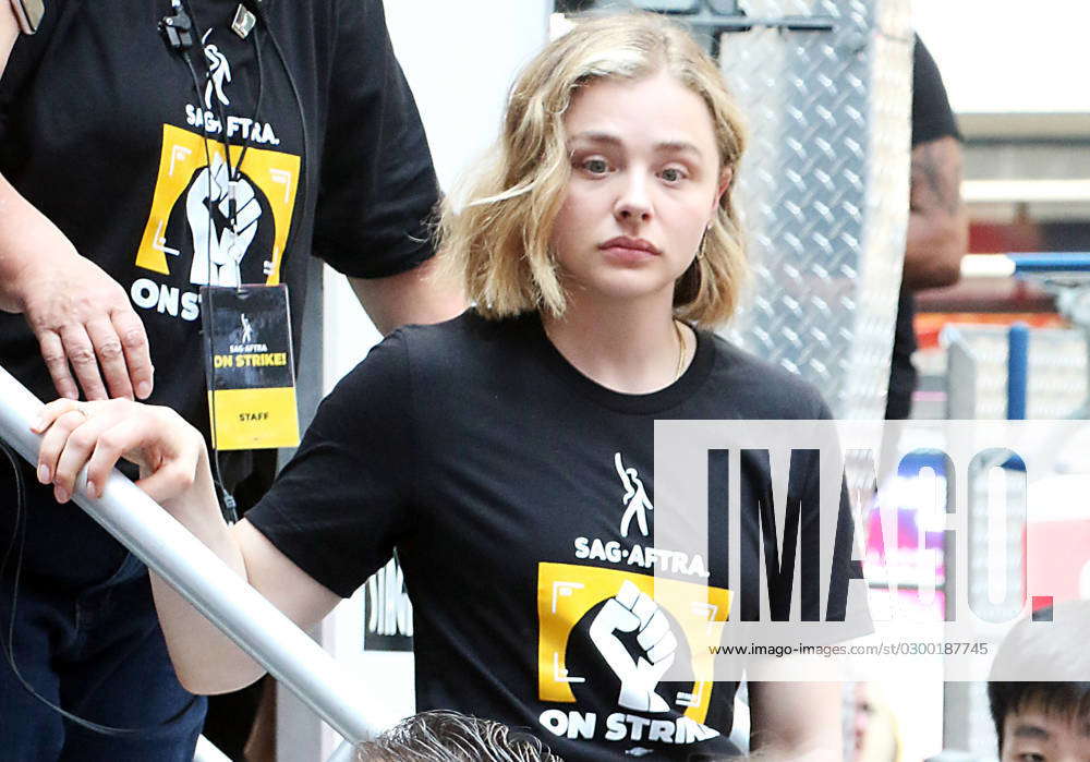 July 24, 2023, New York City, New York, USA: Actor CHLOE GRACE MORETZ seen  at SAG-AFTRA's ˜Rock the City for a Fair Contract' Rally held in Times  Square (Credit Image: © Nancy