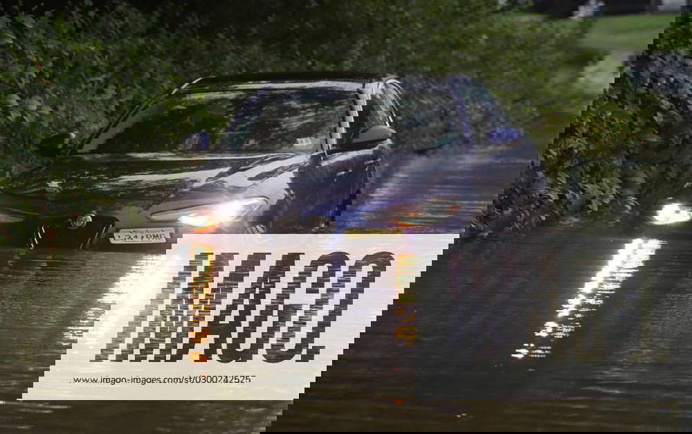 News West Nyack Flooding July 25, 2023; West Nyack, NY, USA; A car is