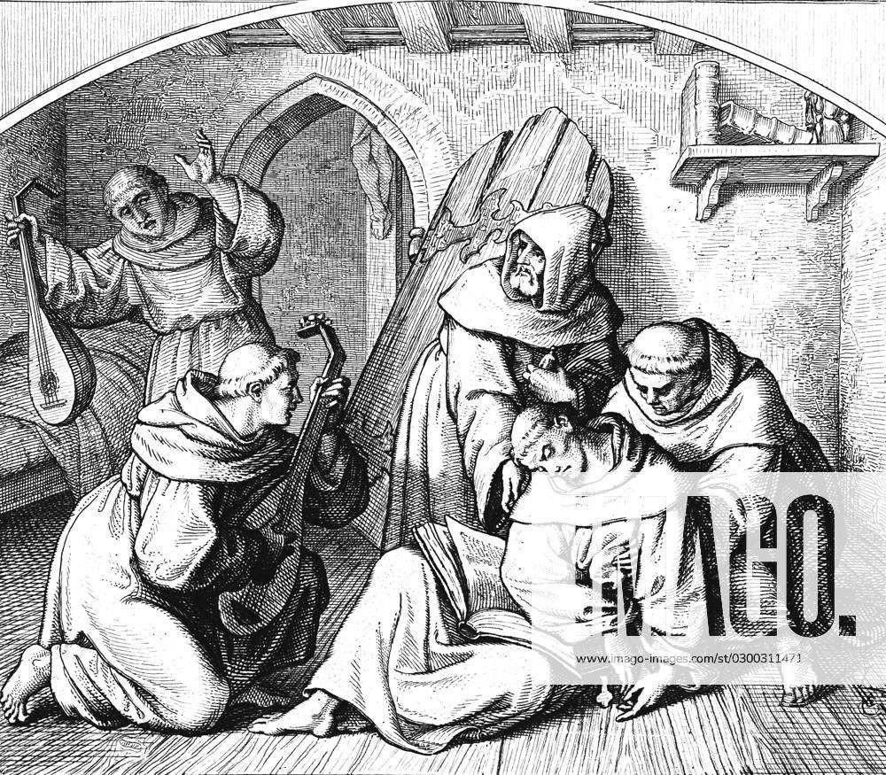 Martin Luther Is Unconscious In Its Cell, Bible In The Hand, Friends 