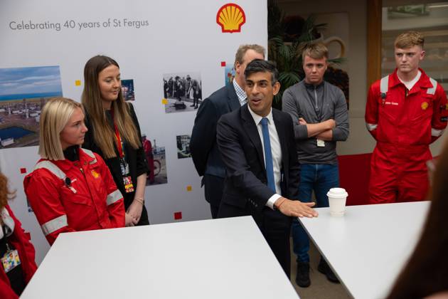 Fergus Robinson Shell The Prime Minister visits an Aberdeen gas plant 31 07 2023. Aberdeen ...