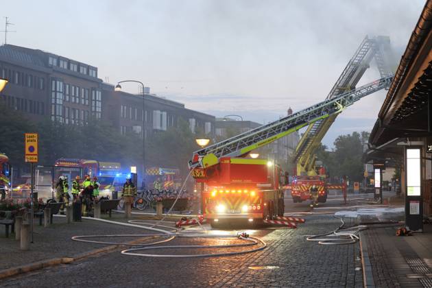 LUND 20230804 A Heavy Fire Is Raging In The Train Station Building In ...