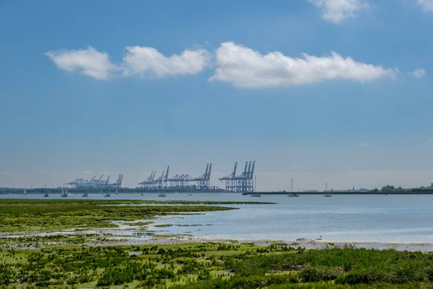 River Orwell Levington lagoon, by the River Orwell within site of ...