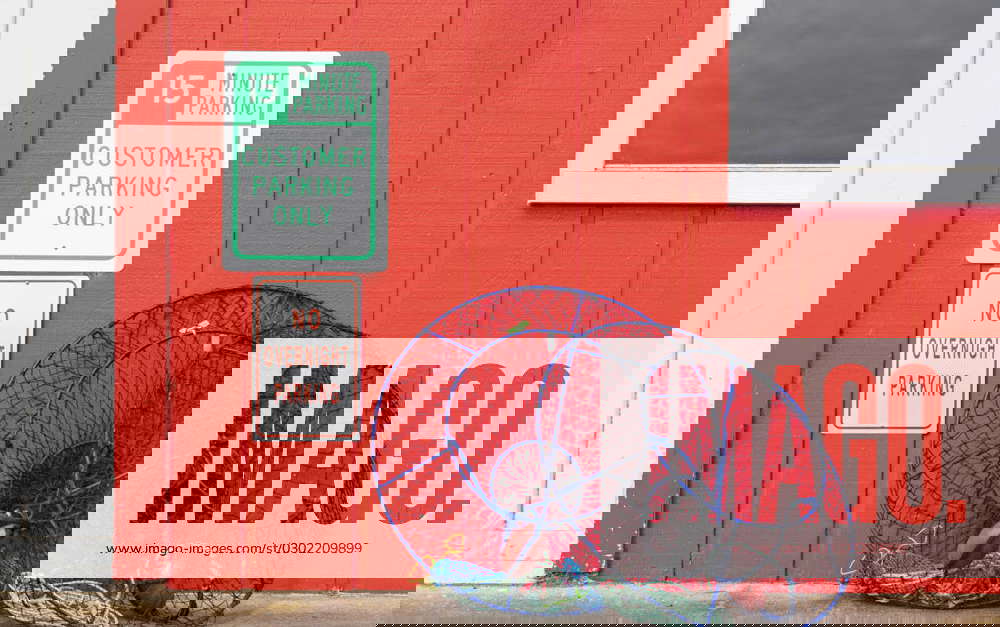 Coos Bay, Oregon, USA. Crab traps leaning against a wall on the Oregon coast. (Editorial Use Only