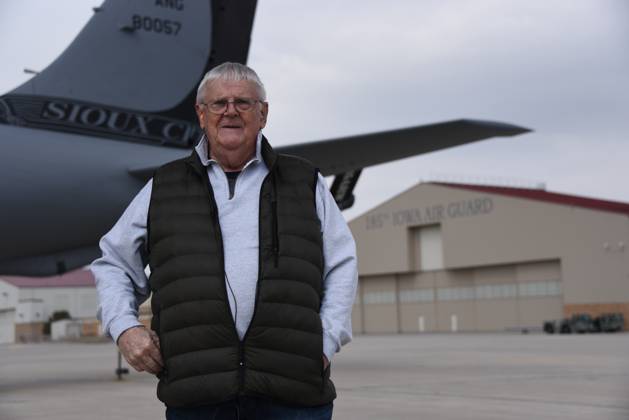 U.S. Air Force Veteran, Richard Devine of Omaha Neb. in the cockpit of ...