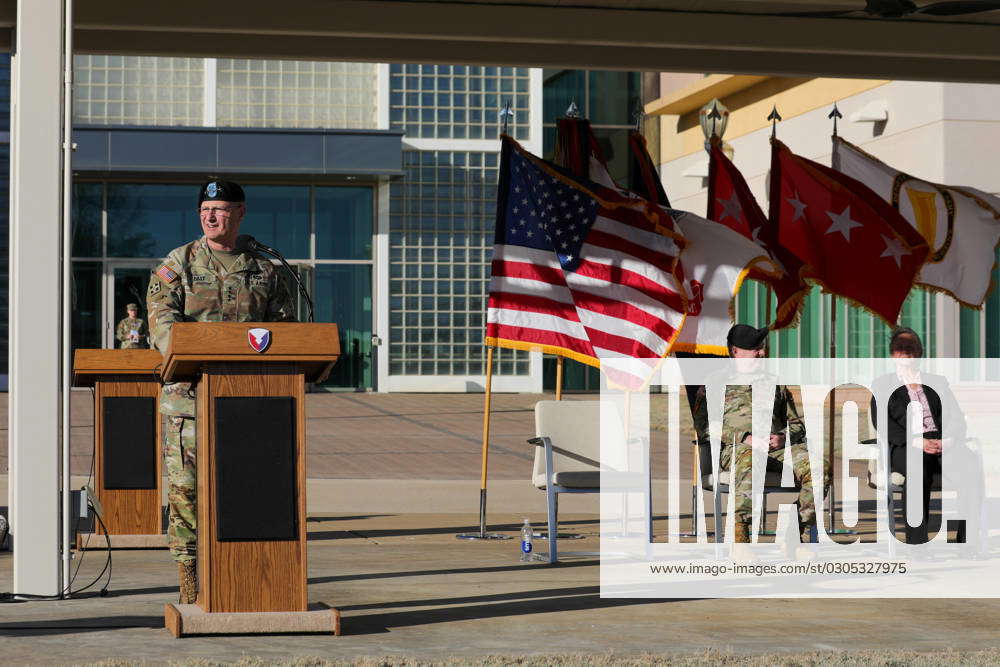 Gen. Ed Daly, Army Materiel Command commanding general, speaks during a ...