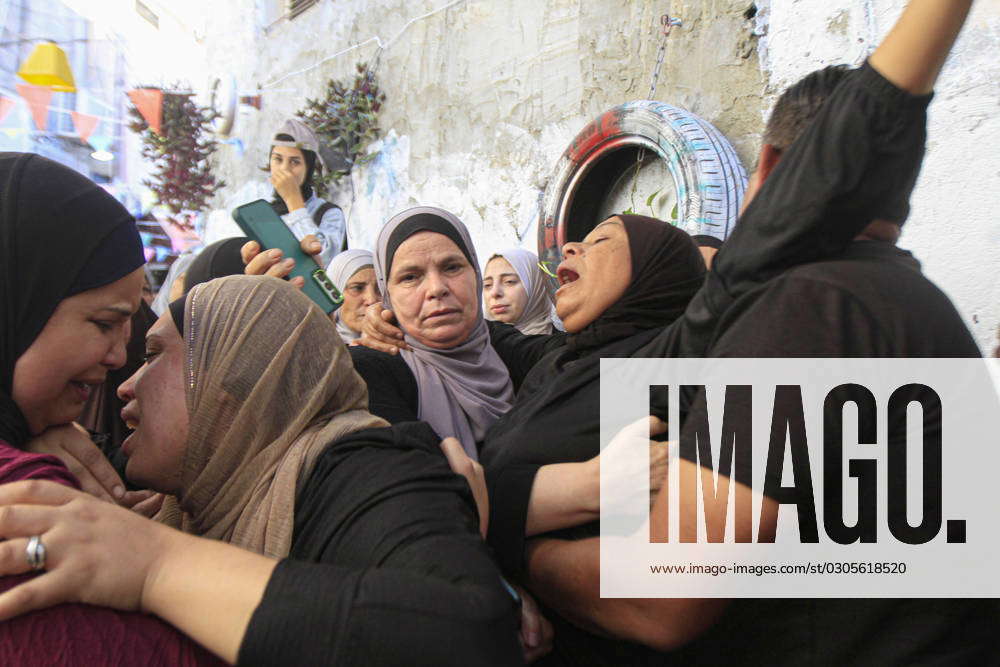 September 24, 2023, Tulkarm, West bank, Palestine: Relatives mourn seen ...