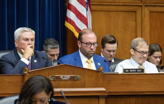 From left to right: United States Representative James Comer ...