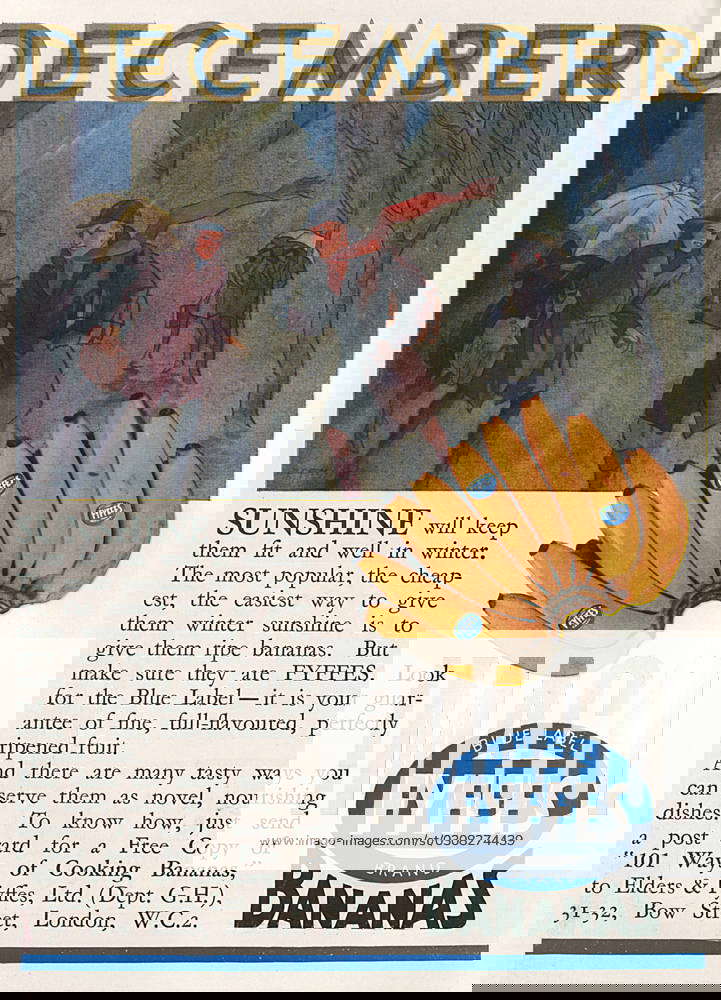 ADVERT FYFFES BANANAS An advertisement for Fyffes bananas. Fyffes Blue