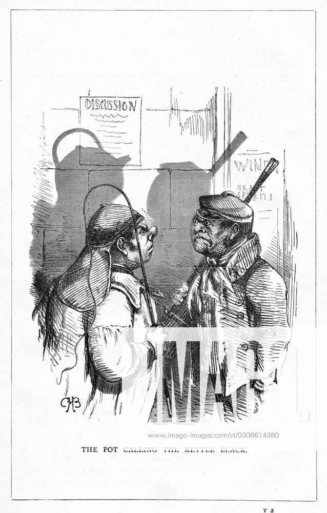 Shadow drawing. C.H. Pot and Kettle The pot calling the kettle black . A coalman and