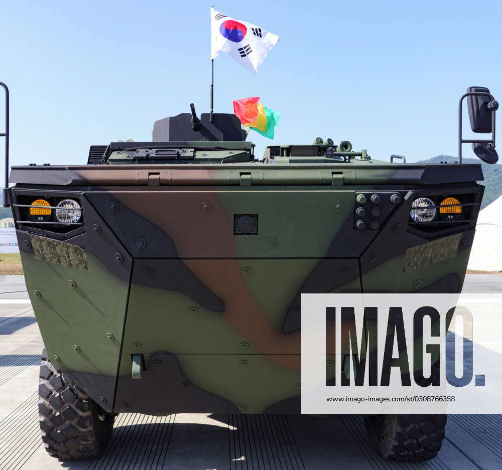 ADEX 2023 SEONGNAM, SOUTH KOREA, OCT 16: K808 Wheeled Armored Vehicle ...