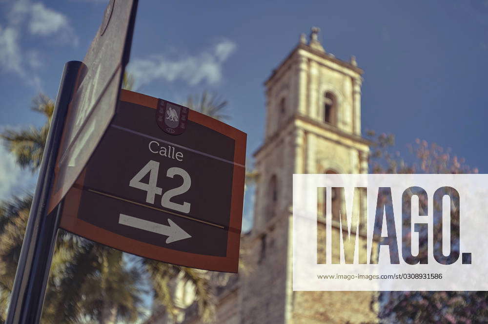 Calle 42 sign Road sign indicates the words Calle 42 an indication for ...