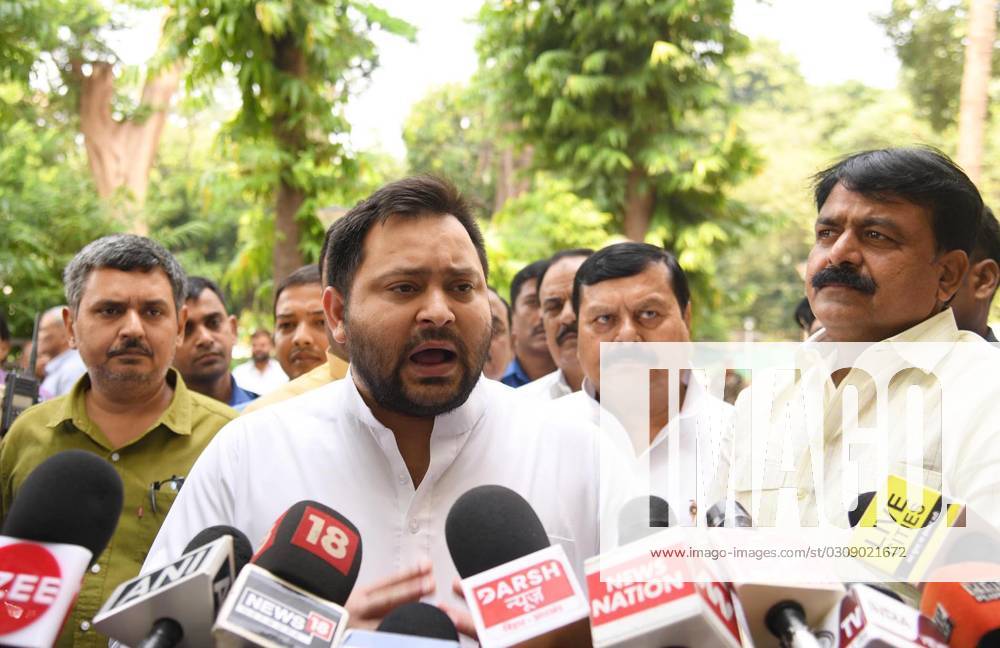 PATNA, INDIA - OCTOBER 17: Bihar Deputy Chief Minister Tejashwi Yadav ...