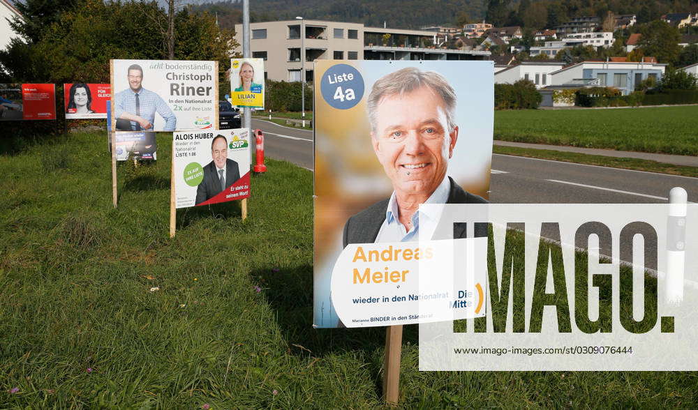 Photo Manuel Geisser 17 10 2023 Aargau , SWITZERLAND , Posters of ...