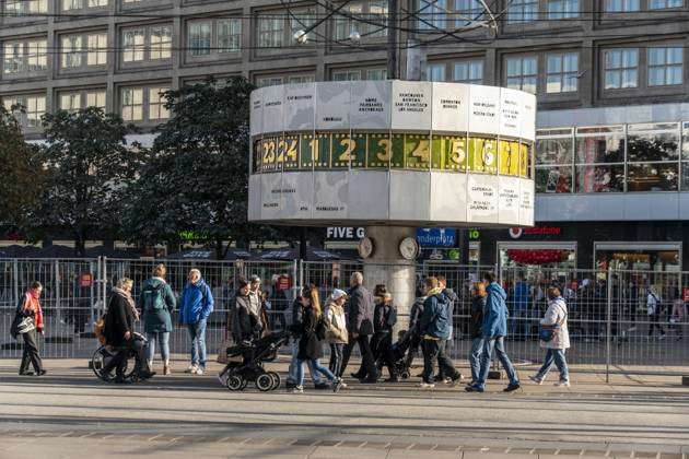 World Time Clock At Alexanderplatz After Cleaning By Special Company ...