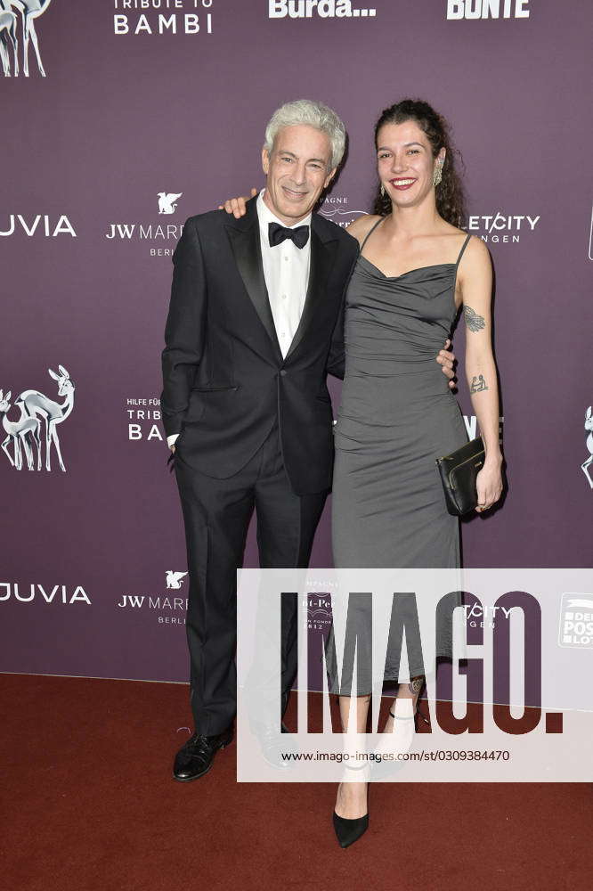 Gedeon Burkhard with wife Birgit Cunningham at the arrival Tribute to ...