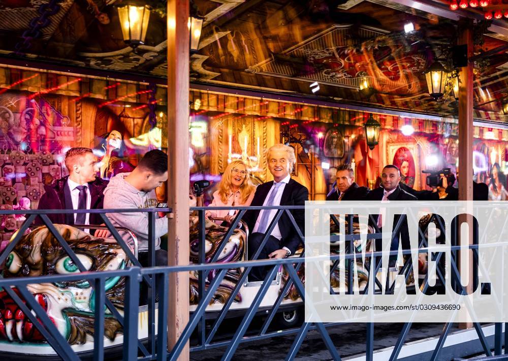 VENLO Party leader Geert Wilders together with Rachel van Meetelen in a haunted house at the fair