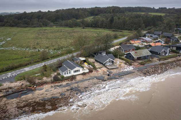 Vilstrup and Diernaes in Southern Jutland photographed from a drone ...