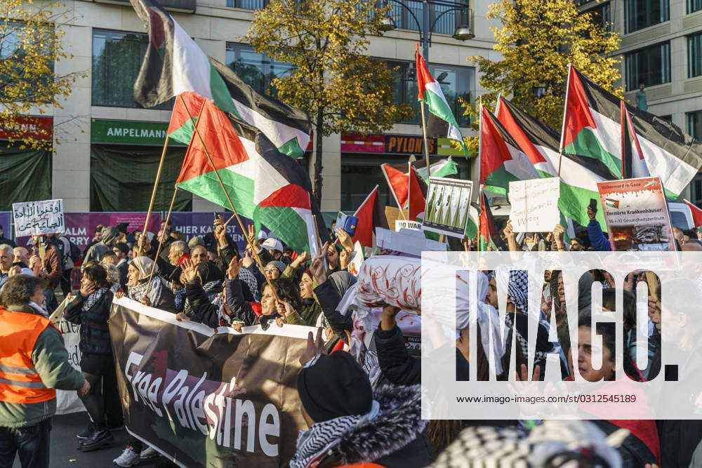 Pro-Palestinian and radical left-wing associations demonstrate in ...