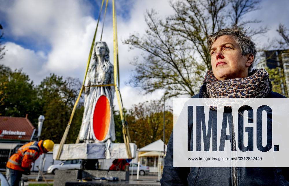 ROTTERDAM - Artist Anne Wenzel at the new Razzia Monument, for the ...