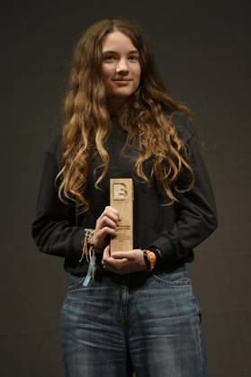 Eline Doenst With The Braunschweig Film Award For Best Newcomer At The Eline Doenst With The Braunschweig Film Award For Best Newcomer At The