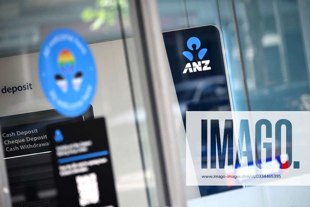 ANZ FULL YEAR RESULTS STOCK, Signage at an ANZ Bank branch in Melbourne