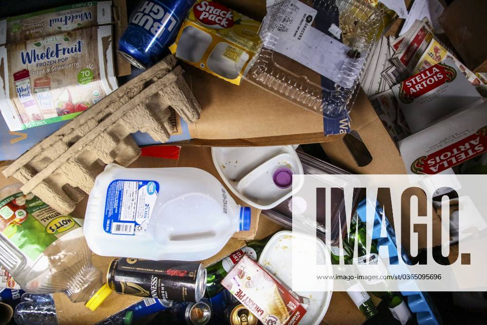 November 16, 2023, Dunedin, Florida, USA A mix of recyclables lay in a